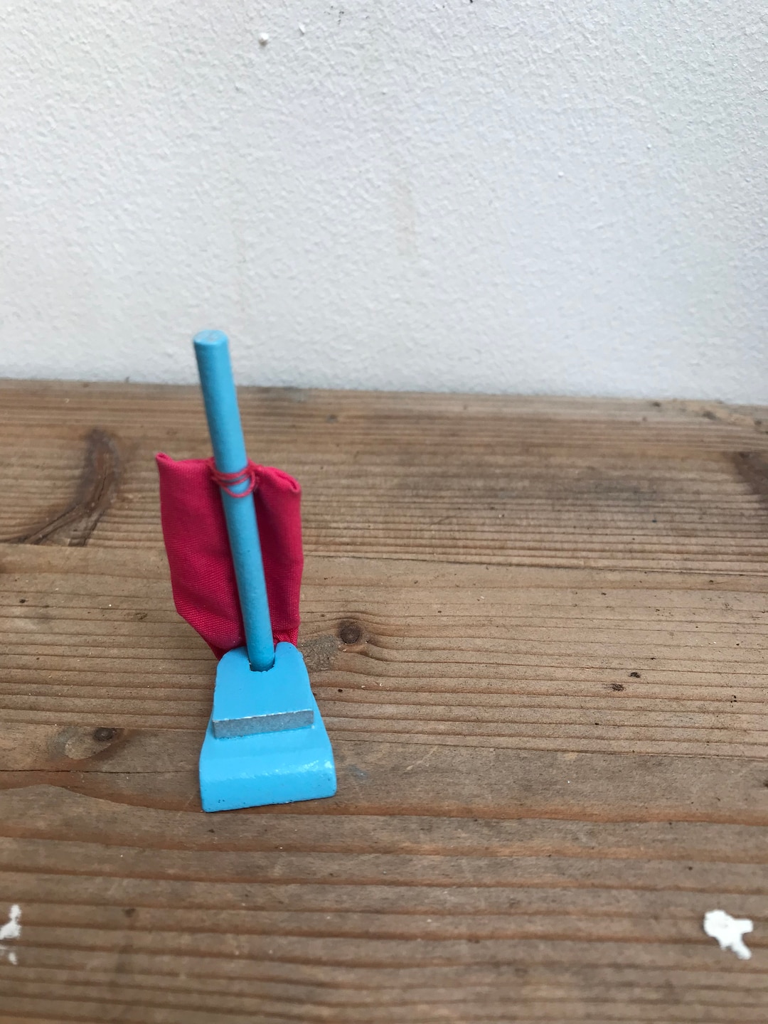 Vintage Dolls House Vacuum Cleaner, Wooden,retro,blue and Pink,bag