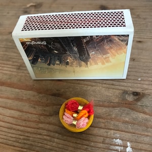 Dolls house sewing basket, thread,bowl,repair,display,toy,miniature,small,collectible, collection,ornament,vintage,silk,embroidery,classic