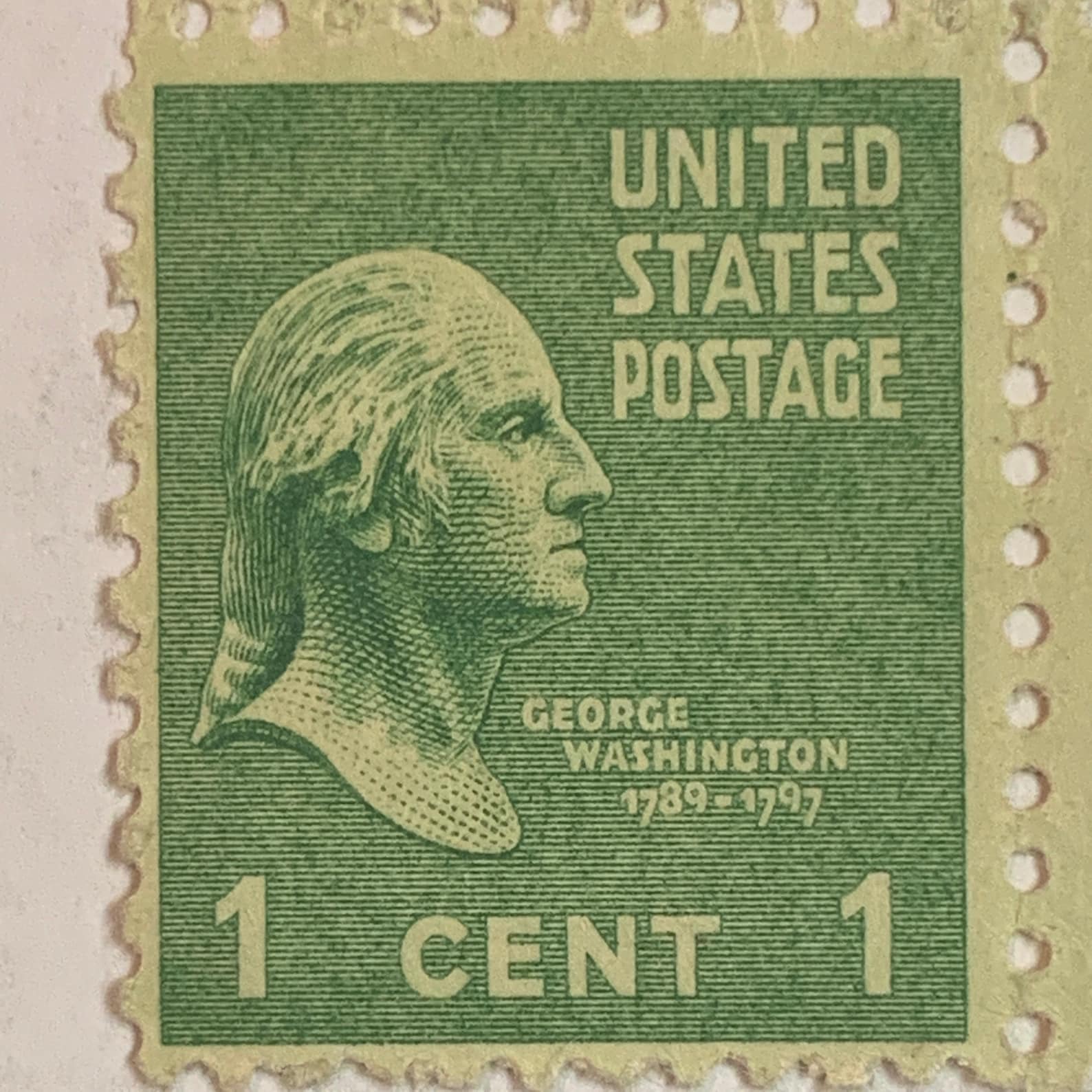 Diana Larkin Twitterindexgeorge Washington Green 1 Cent Stamp - honztrm