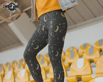 CVDGSAD Women Eclipse Of The Moon Printed Yoga Pants Stylish Workout Leggings Yoga Capris Sportbekleidung