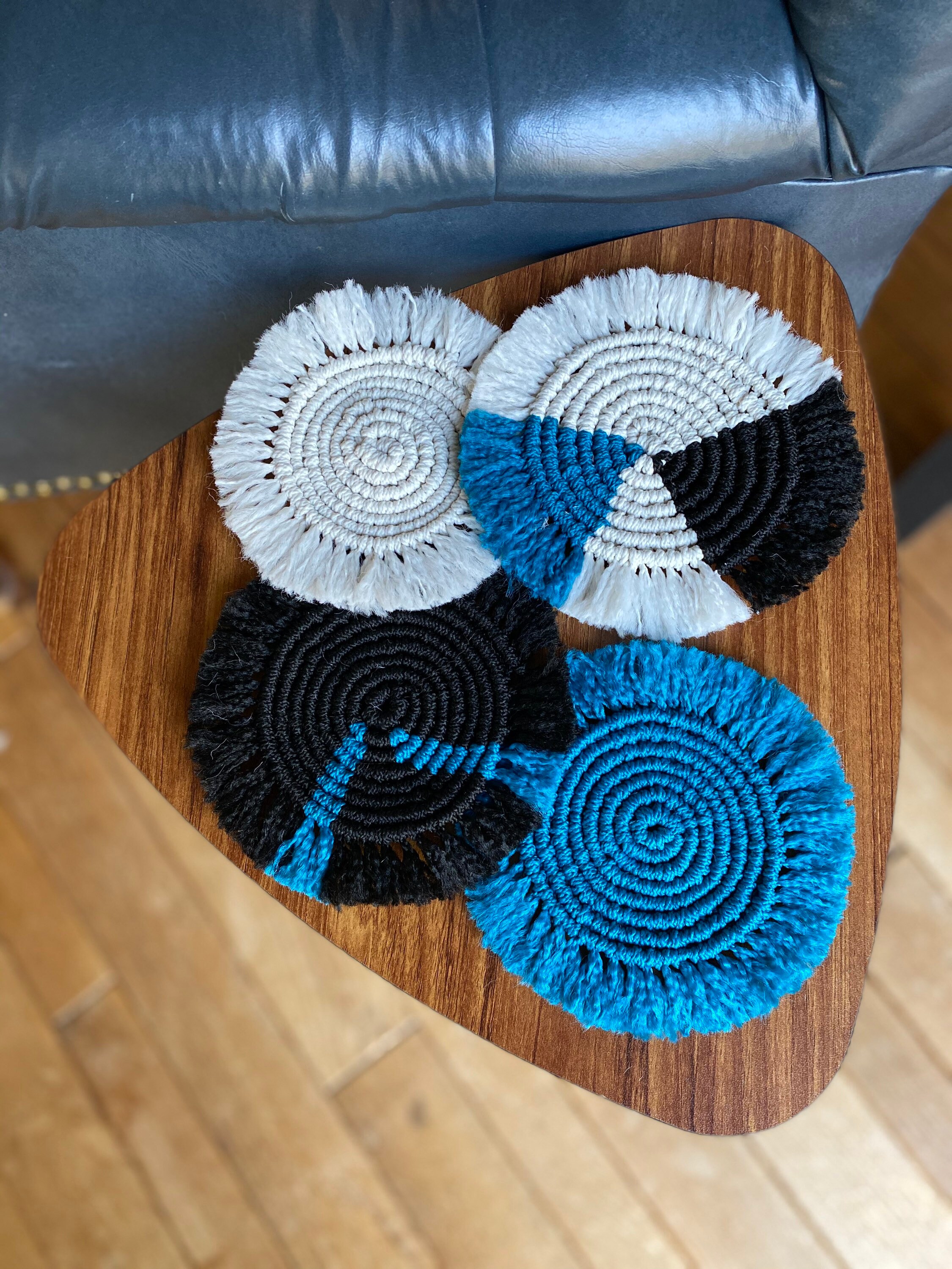 Boho Round Macrame Coasters Customize Colors Available Upon Etsy