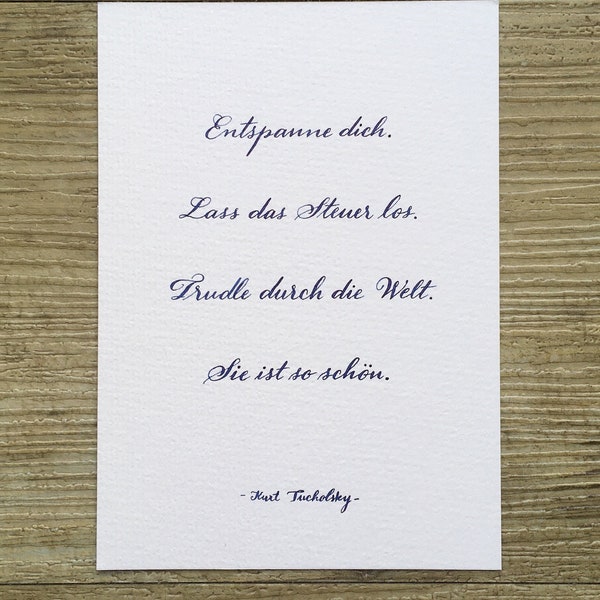 Postkarte mit Zitat v. Kurt Tucholsky