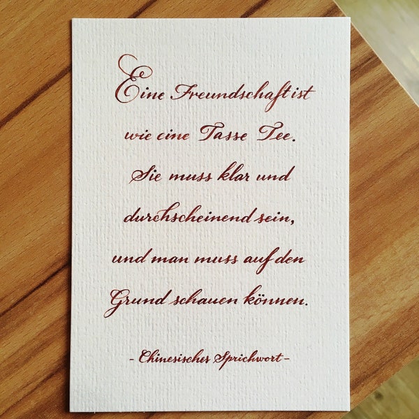 Postkarte "Eine Freundschaft ist wie eine Tasse Tee"