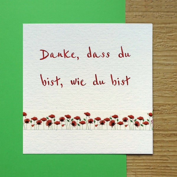 Squarecard "Danke, dass du bist, wie du bist"