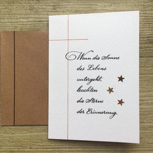 Handgeschriebene Trauerkarte inkl. Umschlag