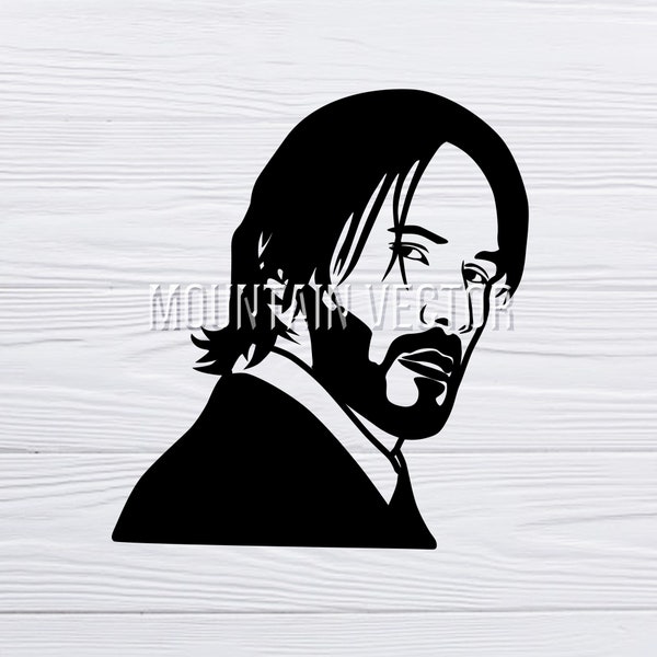 J-Wick side face svg, png file Keanu Reeves svg, Boogieman svg, png, Perfect for Cricut Active