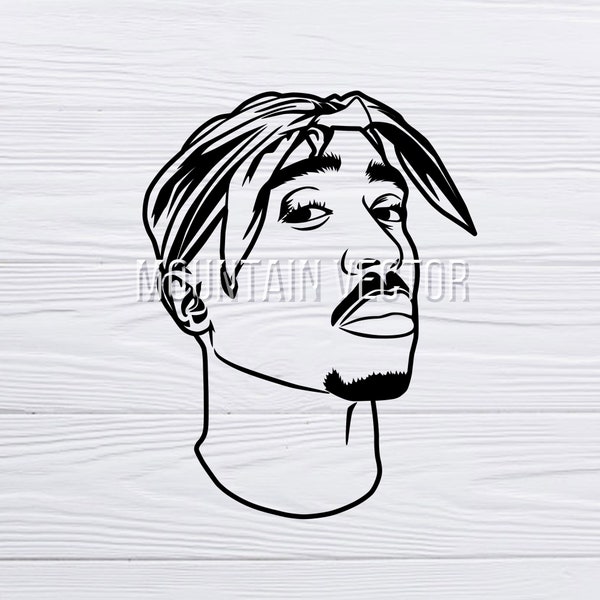 2PAC SVG, je ne vois aucun changement SVG, Tupac, Tupac Shakur Silhouette SVG