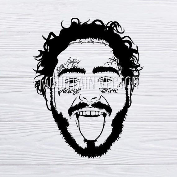 Download Post Malone Rapper Svg Post Malone Silhouette Portrait Etsy
