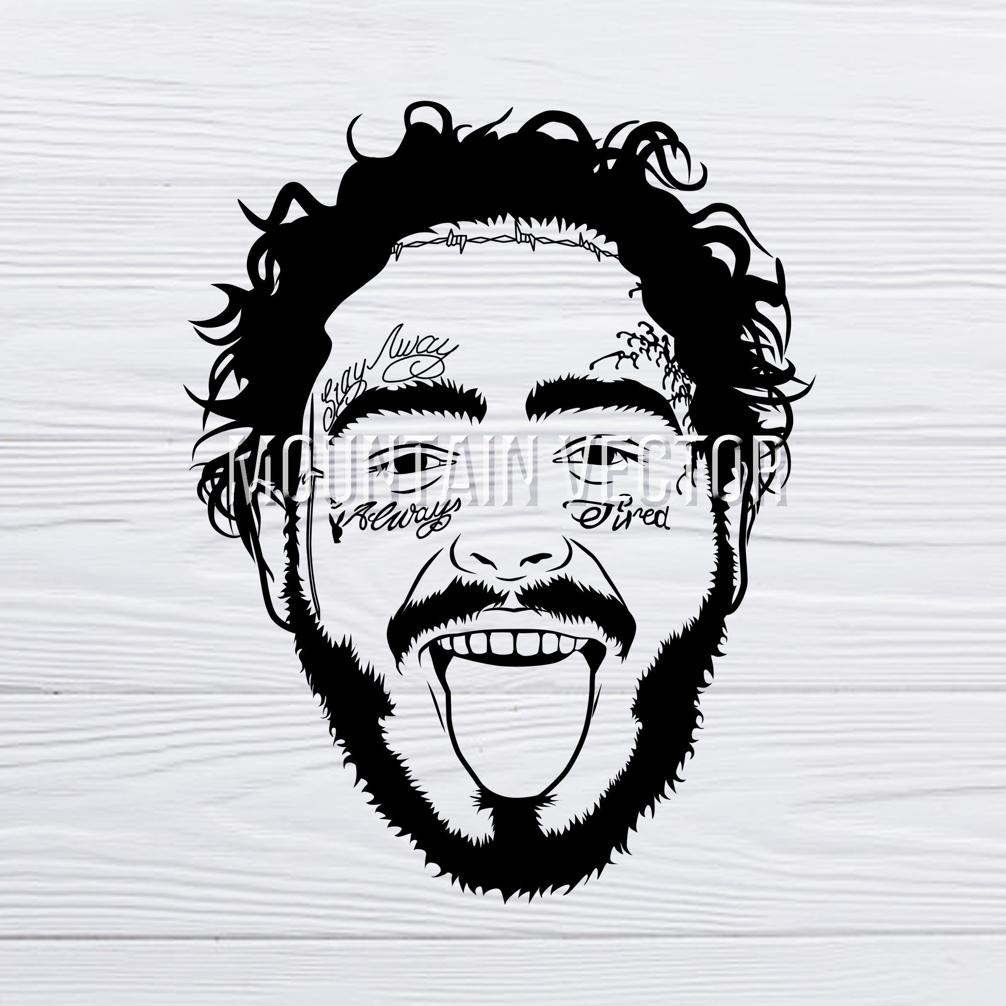 Post Malone Rapper SVG Post Malone Silhouette Portrait - Etsy