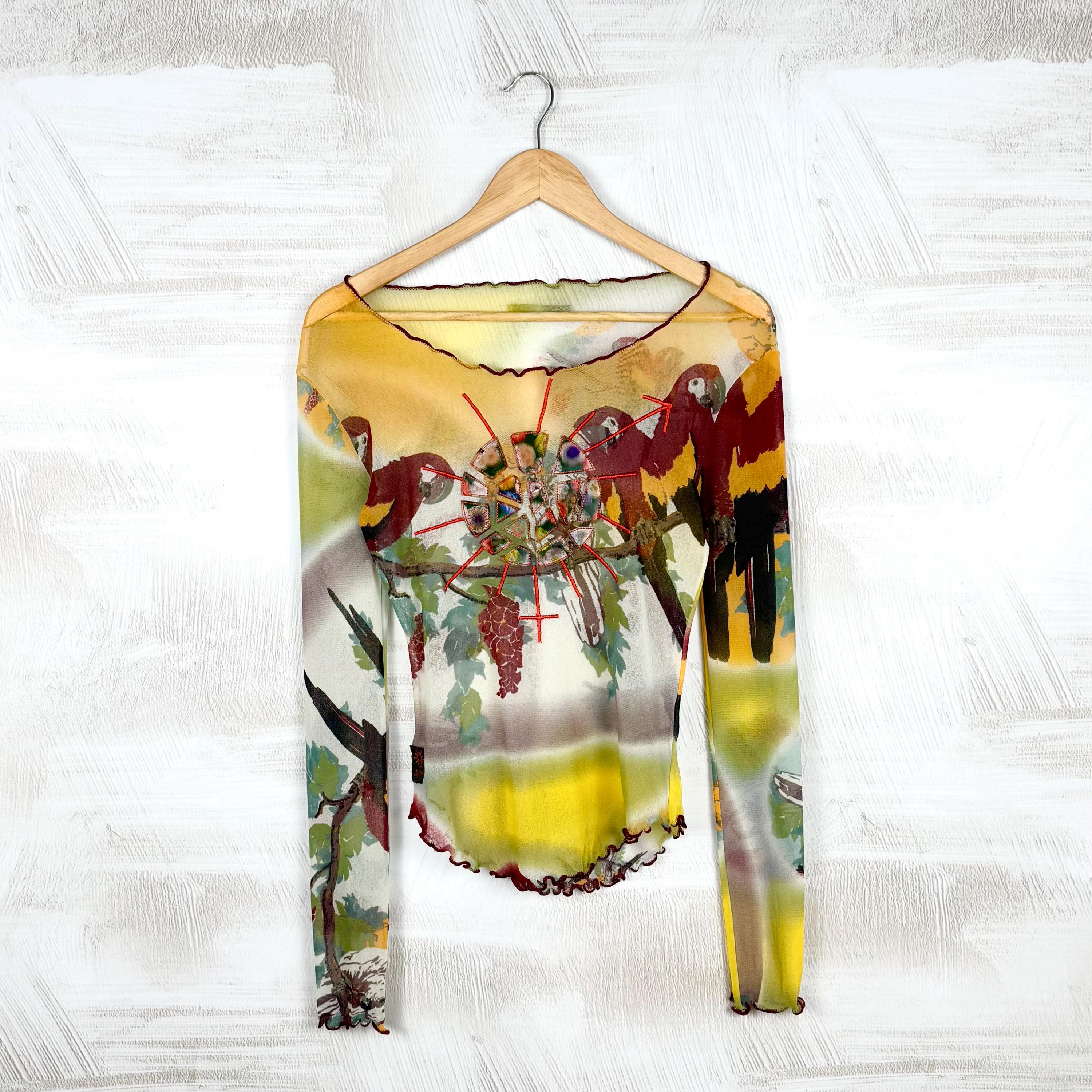 Jean Paul Gaultier Soleil 長袖 メッシュ トップス Jean Paul Gaultier Soleil Top - Etsy