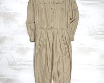 Mono de mujer Dolce & Gabbana DG estilo safari vintage de los años 2000, 100 % seda. Talla IT 42 (US 6 M).