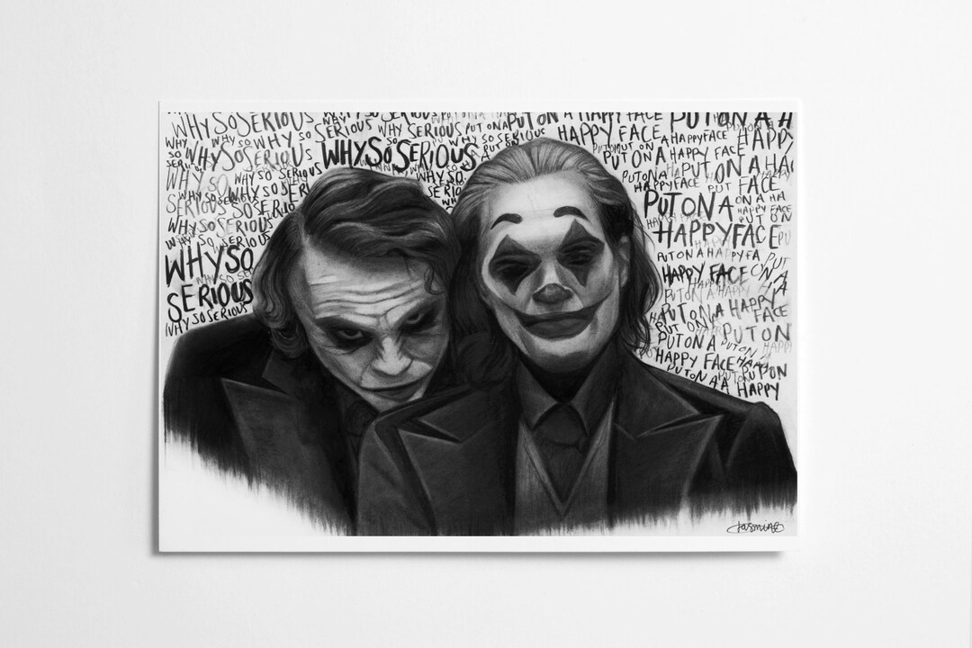 The Jokers Original Charcoal Wall Art Etsy