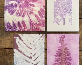 Handmade greeting cards by teresamathesondesign, botanical monoprint, original art, notecard