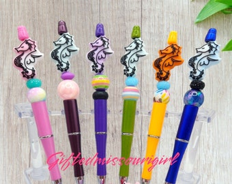 Seahorse // Beaded Ink Pen // Pen Gift Set // Key Chain // Ready to Ship **4/24