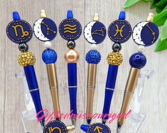CLOSE OUT Zodiac Pen // Constellation Pen // Horoscope // Beaded Pen // Many Options // Ready to Ship 9/25