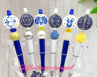 CLOSE OUT Horoscope Ink Pen // Zodiac Pen // Constellation Pen // Beaded Pen // Many Options  // Ready to Ship 9/25