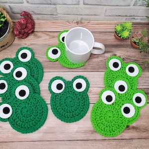 Frog Coasters // Set of 2 or 4 // Color Options