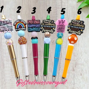 Co-Worker Pen // Emotional Support Co-worker // Friend // Beaded Ink Pen // Ready to Ship 11/25 Bild 3