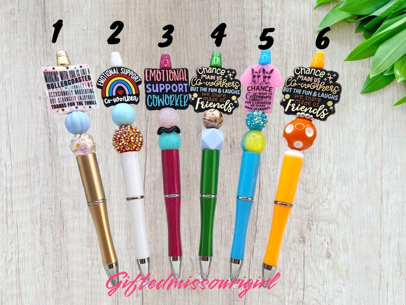 Co-Worker Pen // Emotional Support Co-worker // Friend // Beaded Ink Pen // Ready to Ship 11/25 Bild 3