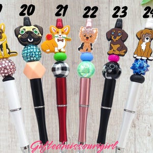 Dog Ink Pen // Puppy // Pug // Yorkie // Corgi // Hound // Golden // Shepard // Beaded Pen // Ready to Ship 10/25 image 5