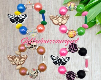 CLOSE OUT Moth Cup Charm // Beaded Cup Handle Charm // Cup Accessory // Bag Charm // Ready to Ship // L560 *11/24