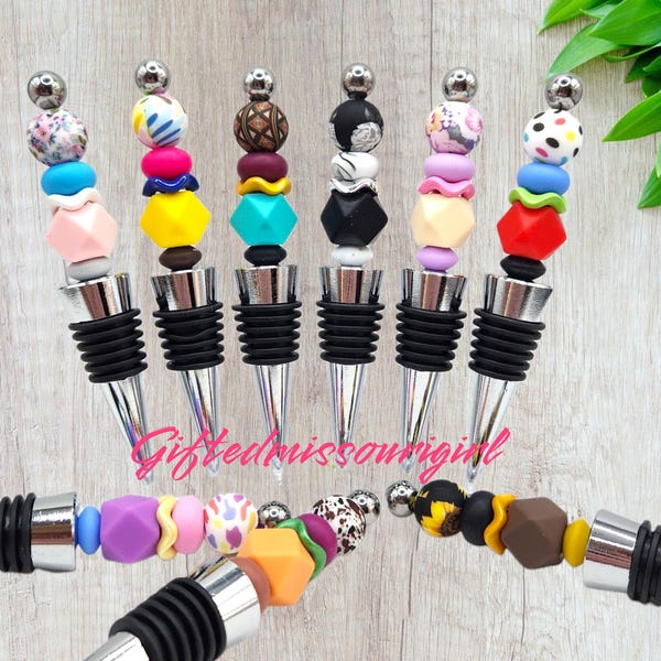 Simply Beaded Wine Stopper // Metal // Many Options // Ready to Ship 9/25