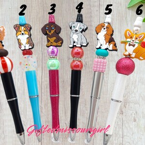 Dog Ink Pen // Puppy // Pug // Yorkie // Corgi // Hound // Golden // Shepard // Beaded Pen // Ready to Ship 10/25 image 2