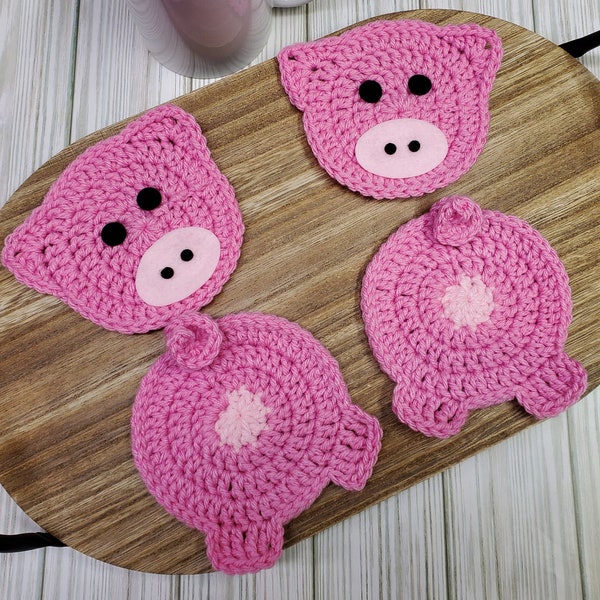 Pig Coasters // Set of 2 or 4 // Currently Being Made to Order