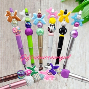 LAST CHANCE  Balloon Animal Dog Ink Pen  // Beaded Pen // Many Options //   Ready to Ship L578 *10/24