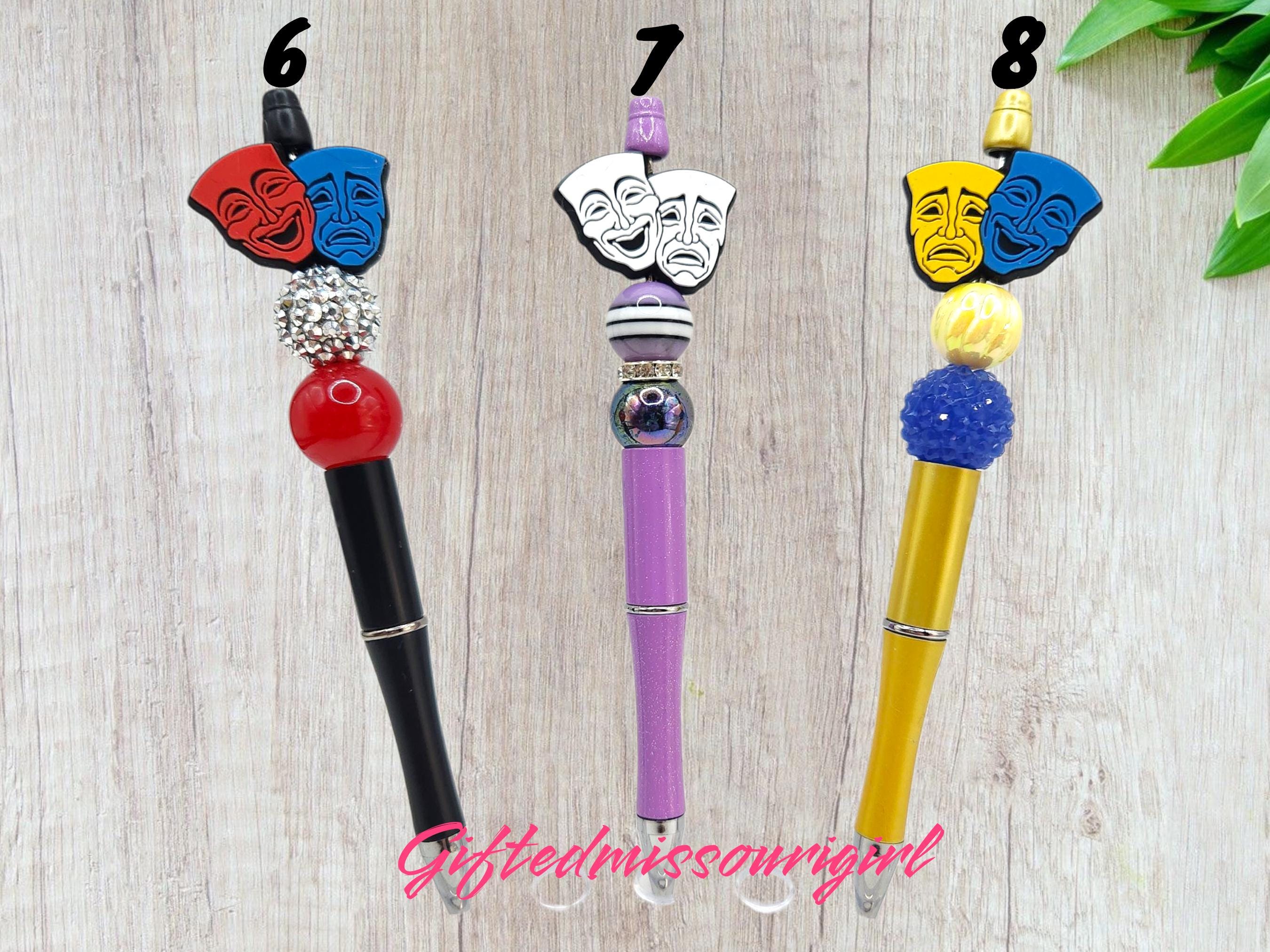 Dramatic Ink Pen Drama Ink Pen // Mask // Theater // Acting // Beaded Ink Pen // Many ...