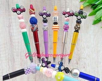 Bunco Ink Pen // Dice // Game // Beaded Pen // Ready to Ship 10/25