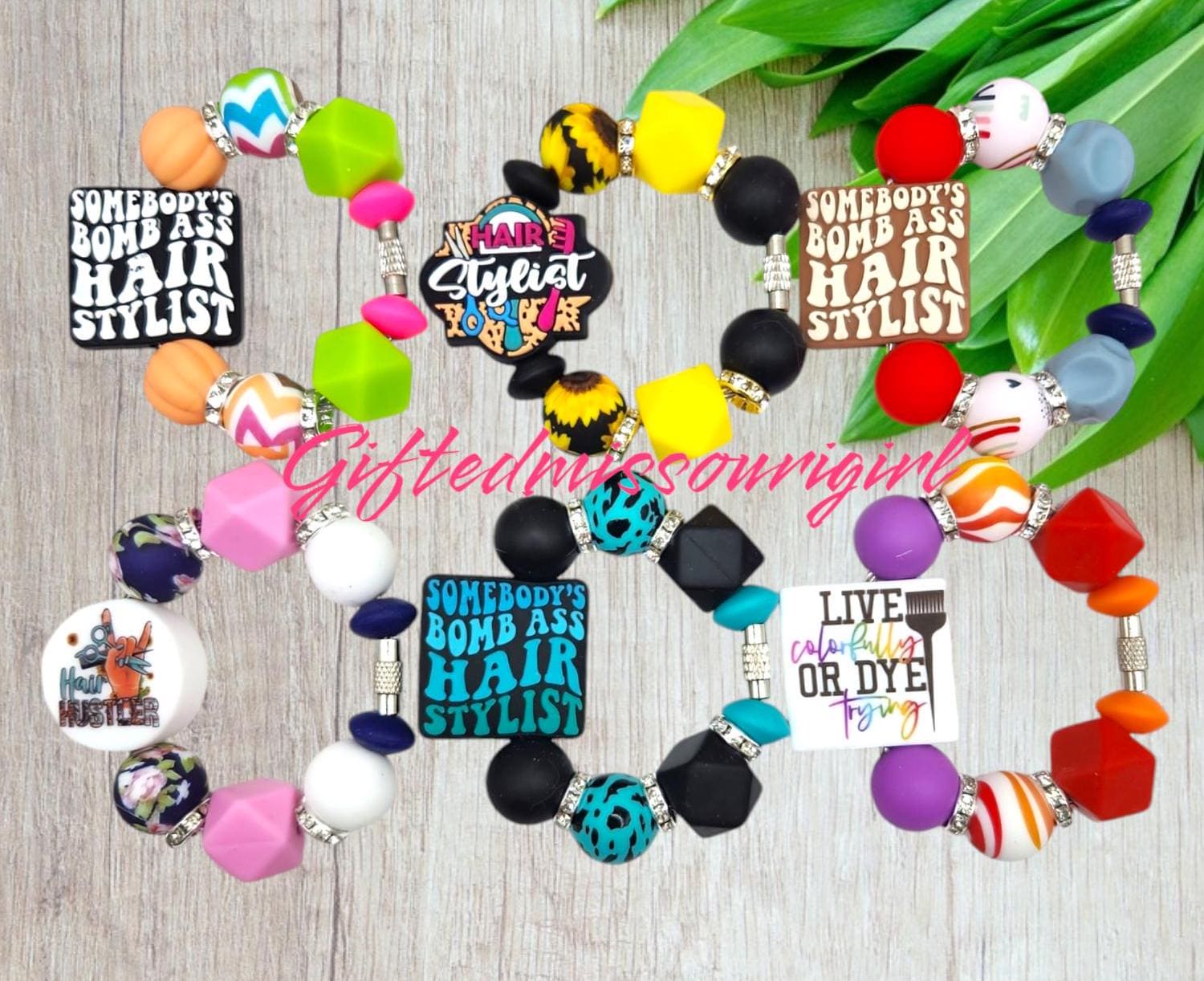 LAST CHANCE Hair Stylist // Beautician // Barber // Beaded Cup Charm // Water Cup Charm // Cup Accessory // Ready to Ship L260 11/24
