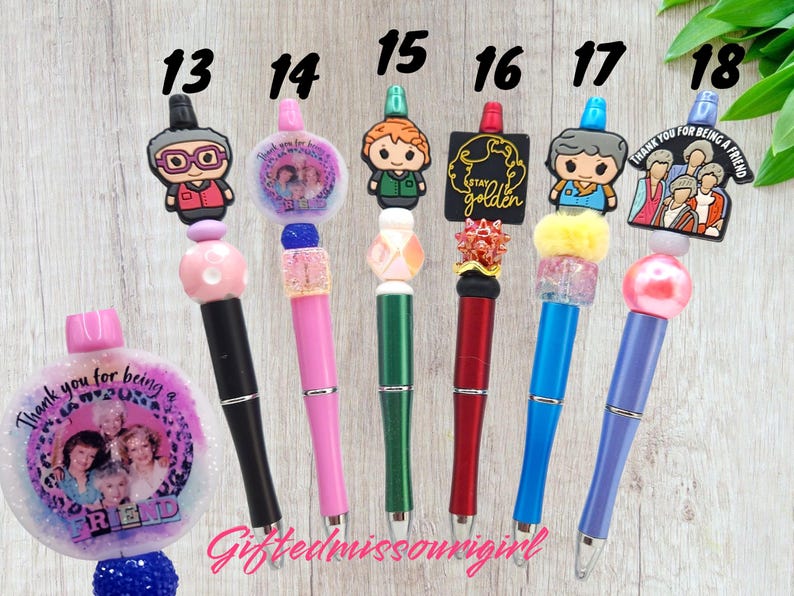 Stay Golden Ink Pen // Thanks For Being a Friend // Friend Gift // Beaded Pen 9/25 image 2
