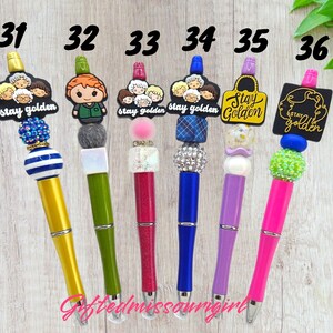 Stay Golden Ink Pen // Thanks For Being a Friend // Friend Gift // Beaded Pen 9/25 image 4