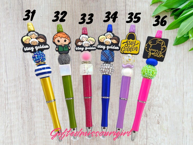 Stay Golden Ink Pen // Thanks For Being a Friend // Friend Gift // Beaded Pen 9/25 image 4
