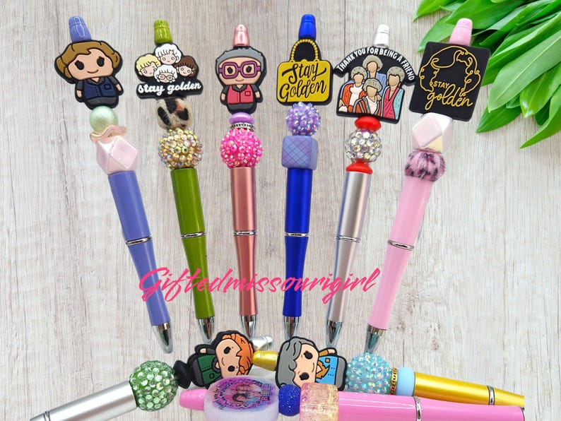 Stay Golden Ink Pen // Thanks For Being a Friend // Friend Gift // Beaded Pen 9/25 image 1