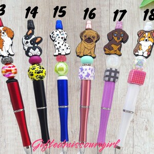 Dog Ink Pen // Puppy // Pug // Yorkie // Corgi // Hound // Golden // Shepard // Beaded Pen // Ready to Ship 10/25 image 4