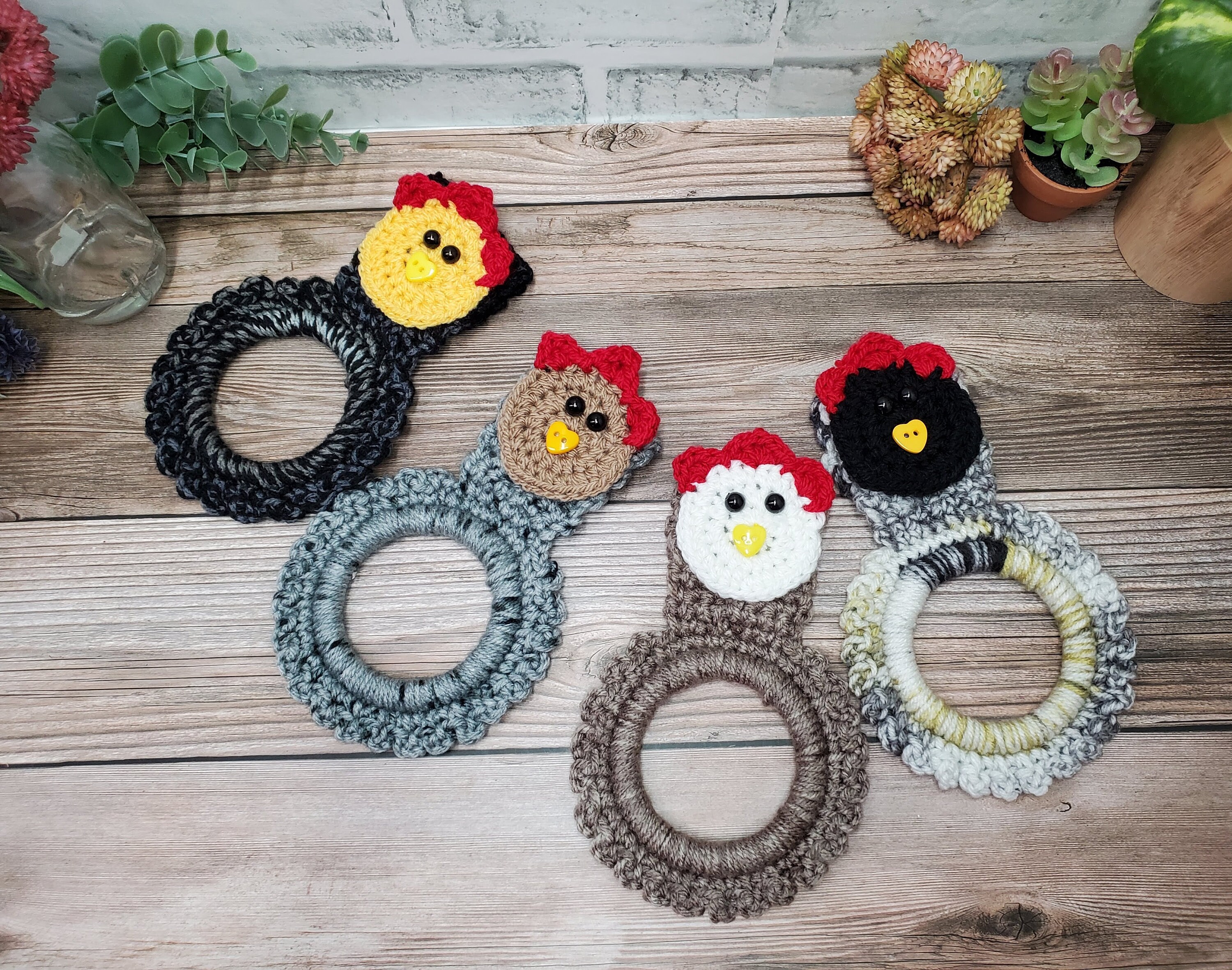 Chicken Towel Ring // Towel Holder // Crochet // Many Color Etsy