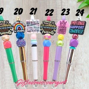 Co-Worker Pen // Emotional Support Co-worker // Friend // Beaded Ink Pen // Ready to Ship 11/25 Bild 6
