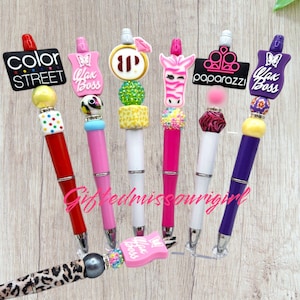 CLOSE OUT Direct Sales Ink Pen // Pink Zebra // Jewelry // Nails // Wax Boss / Beaded Ink Pen // Ready to Ship 10/25