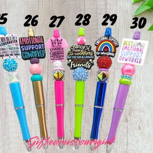 Co-Worker Pen // Emotional Support Co-worker // Friend // Beaded Ink Pen // Ready to Ship 11/25 Bild 7