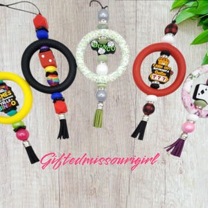 Game Themed Car Charm // Bingo // Bunco //  Cards // Dice // Slot // Mirror Charm // Silicone Beaded Car Accessory // Ready to Ship 9/25