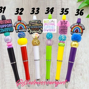 Co-Worker Pen // Emotional Support Co-worker // Friend // Beaded Ink Pen // Ready to Ship 11/25 Bild 8
