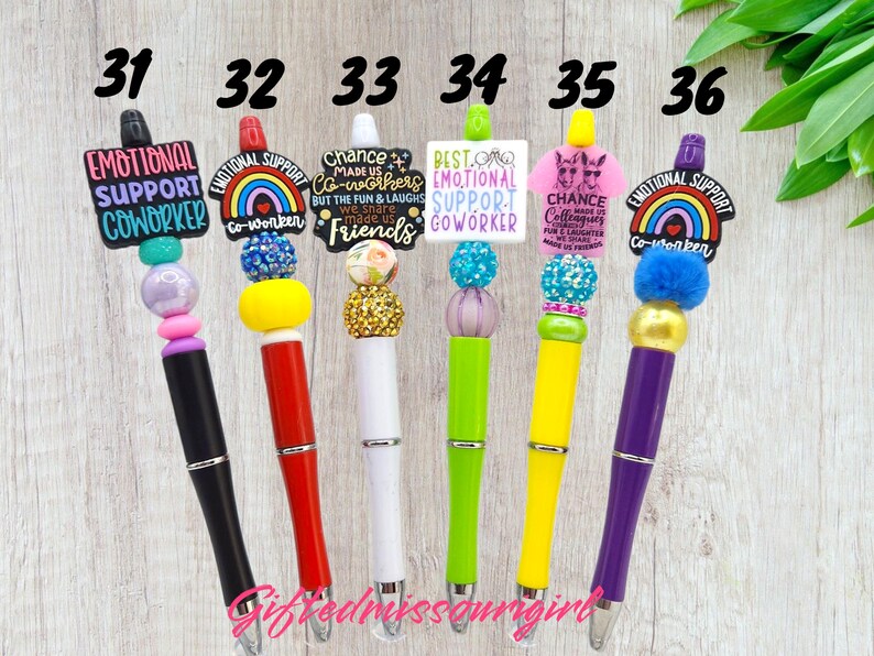 Co-Worker Pen // Emotional Support Co-worker // Friend // Beaded Ink Pen // Ready to Ship 11/25 Bild 8
