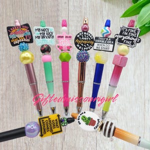 LAST CHANCE Sarcastic & Funny Ink Pens // Moody // Google That // Beaded Pen //  // Listing 2 of 3 // Ready to Ship L564 11/24
