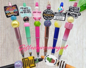 LAST CHANCE Sarcastic & Funny Ink Pens // Moody // Google That // Beaded Pen //  // Listing 2 of 3 // Ready to Ship L564 11/24
