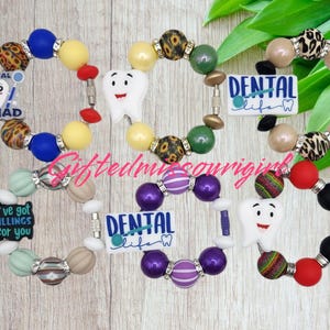 LAST CHANCE Dental Themed Cup Charm // Beaded Cup Handle Charm // Cup Accessory // Listing 1 of 2 // Ready to Ship L217 11/24