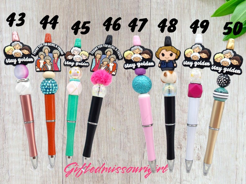Stay Golden Ink Pen // Thanks For Being a Friend // Friend Gift // Beaded Pen 9/25 image 6