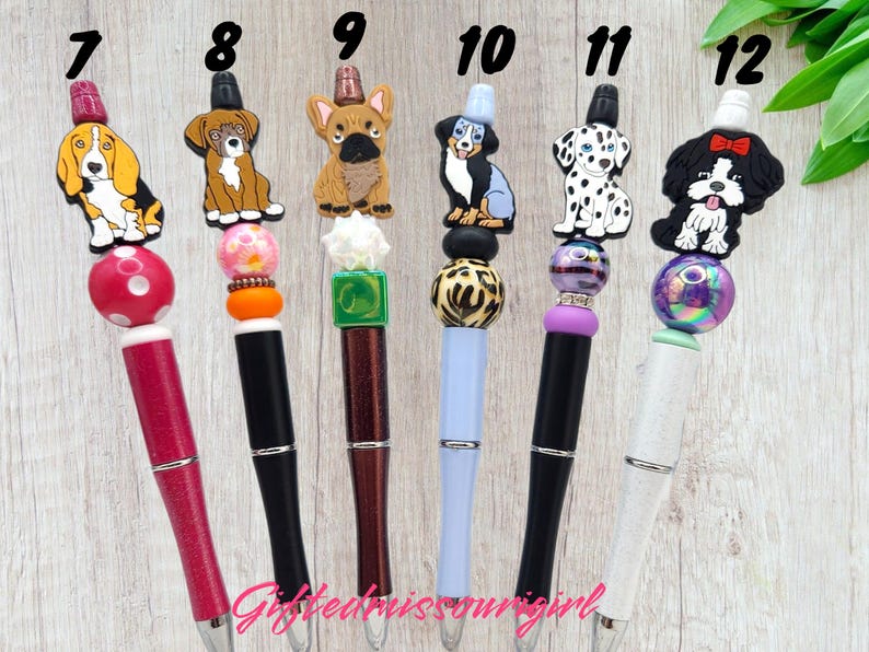 Dog Ink Pen // Puppy // Pug // Yorkie // Corgi // Hound // Golden // Shepard // Beaded Pen // Ready to Ship 10/25 image 3