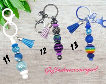 LAST CHANCE Simply Beaded Key Chain // Many Color Options